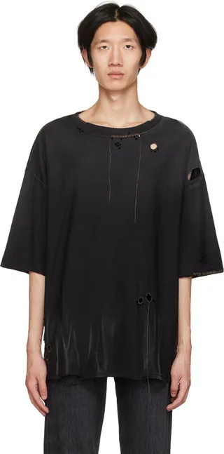 Acne Studios Black Distressed T-Shirt