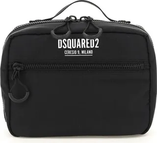 Dsquared2 Logo Printed Zipped Makeup Bag