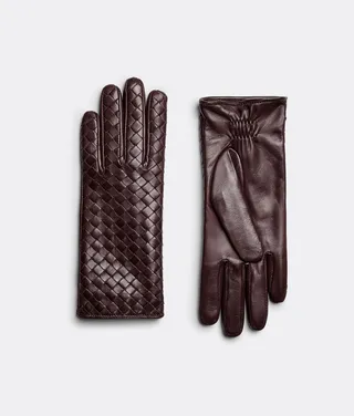 Intrecciato Leather Gloves