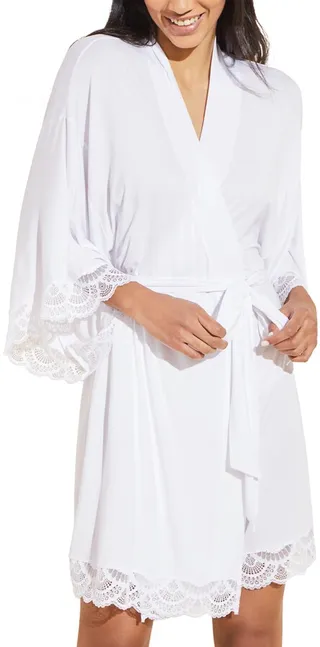 Mariana Lace Trim Jersey Knit Robe