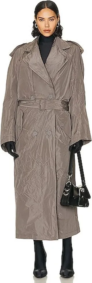 Balenciaga Packable Trench Coat in Grey