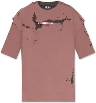 Diesel T-Wash-F5 Crewneck Distressed T-Shirt