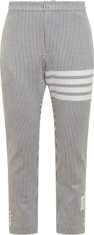 Thom Browne Straight-Leg Cropped Pinstriped Trousers