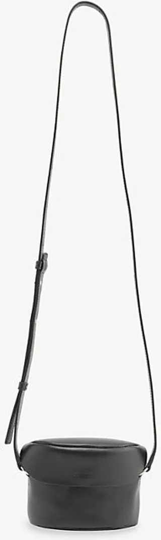 Black Lid Leather Cross-body bag