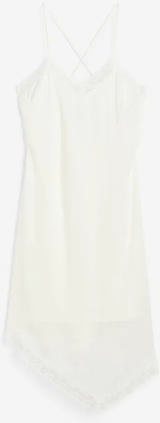 Lace-trimmed Satin Dress