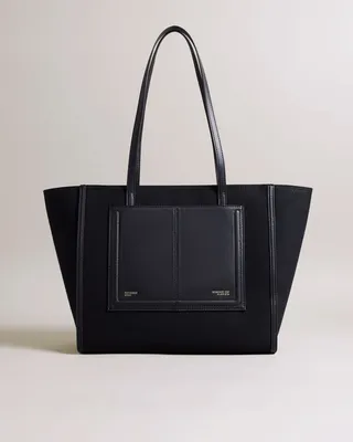 Large Canvas Tote Bag in Jet-Black