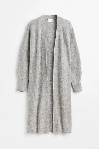 Long Rib-knit Cardigan