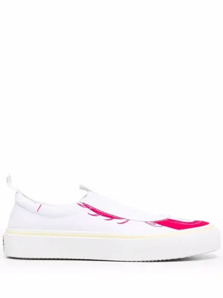 Dragon-Print Slip-On Sneakers