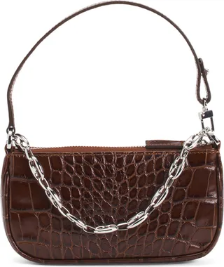 Mini Rachel Leather Shoulder Bag With Chain Detail