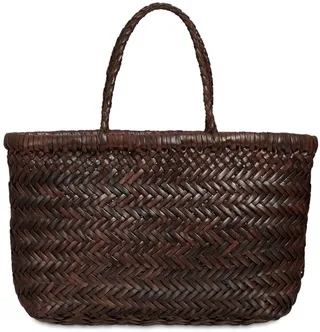 Mini Flat Gora leather basket bag