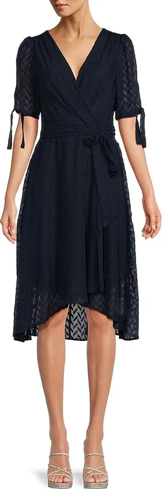 Textured Wrap Dress