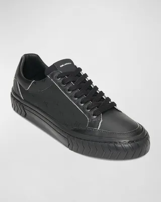 Men's KL Logo Leather Low-Top Sneakers