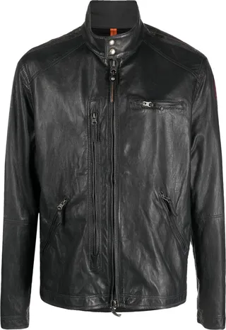 High-Neck Leather Jacket