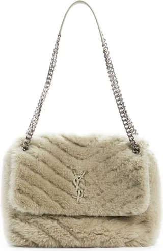 Medium Niki Genuine Shearling Shoulder Bag