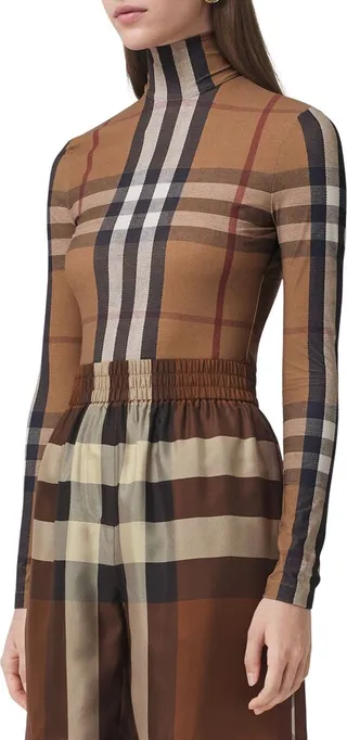 Emery Check Turtleneck Top