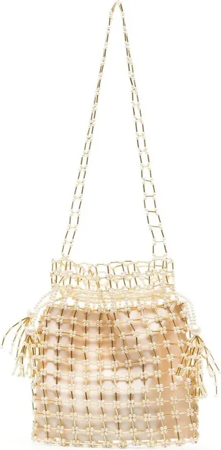 Pearl-Embellished Shoulder Bag