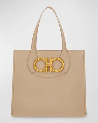 Gancini Maxi Leather Tote Bag