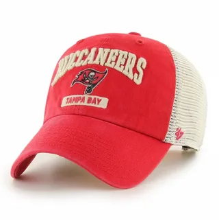 Men's '47 Red and White Tampa Bay Buccaneers Morgantown Trucker Clean Up Snapback Hat