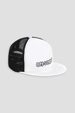 Logo-print shell and mesh baseball cap
