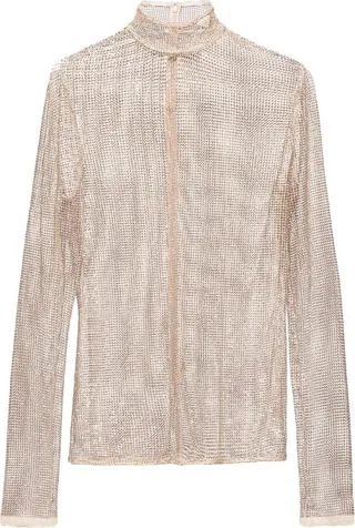 Mesh Turtleneck Top