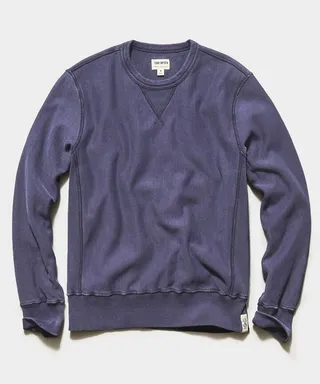 Issued By: Garment Dyed Crew Sweatshirt in Navy Sand