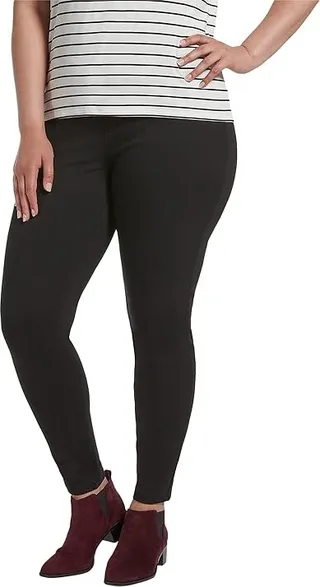 HUE Plus Size High-Waist Ultra Soft Denim Leggings (Black) Women's Jeans