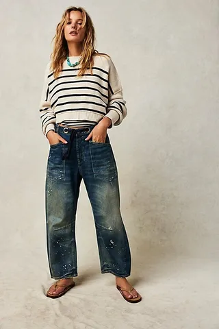 Moxie Pull-On Barrel Jeans by We The Free at Free People