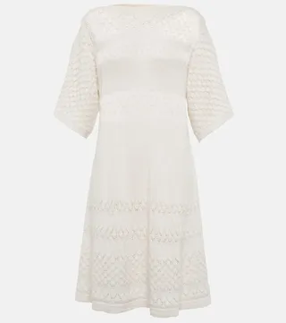 Open-knit alpaca wool-blend dress