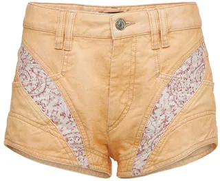 Neida patchwork cotton denim shorts