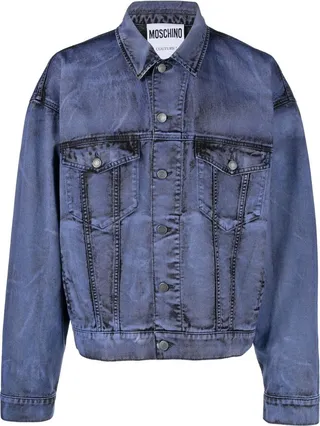 Faded-Effect Denim Jacket