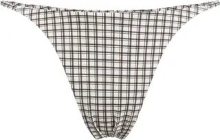 X Ziah Black And White Rio Check Print Bikini Bottoms