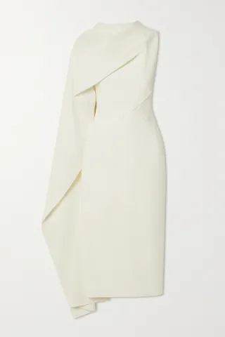 Roksanda - Edith Cape-effect Crepe Midi Dress - White