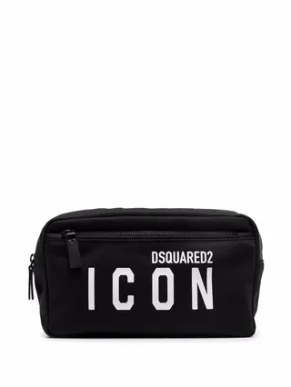 Logo-Print Zipped Wash Bag