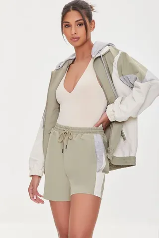 Side-Striped Drawstring Shorts
