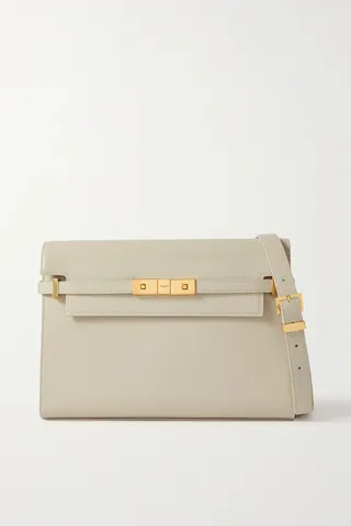SAINT LAURENT - Manhattan Leather Shoulder Bag - Off-white