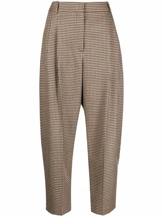 Houndstooth Cropped Trousers