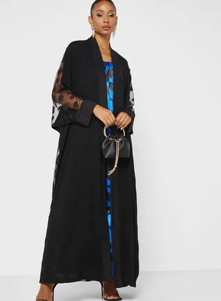 Printed Knitted Abaya