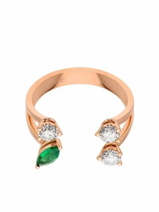18kt Rose Gold Diamond Dots Ring