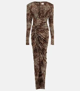 Leopard-print jersey maxi dress
