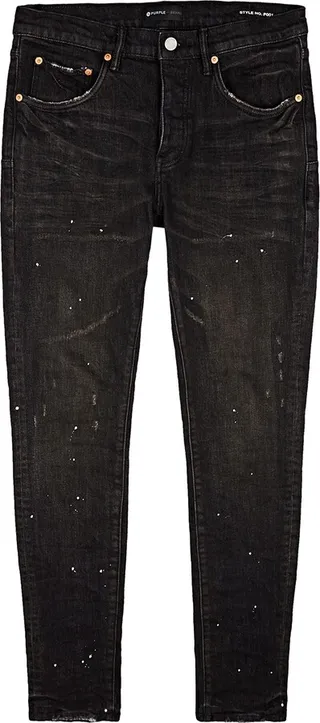 Purple Distressed Slim-leg Jeans