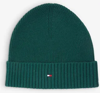 Mens Hunter Essential Flag-embroidered Cotton and Cashmere-blend Beanie