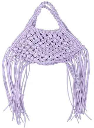 Yuzefi Fringes Detailed Woven Mini Tote Bag
