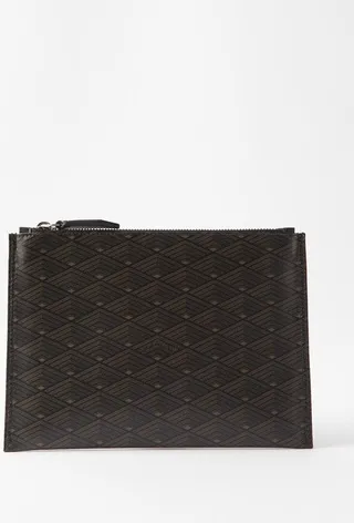 Monogram-jacquard Linen-canvas Pouch