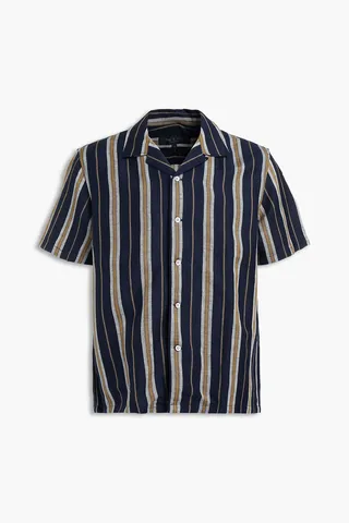 Avery striped linen and cotton-blend shirt