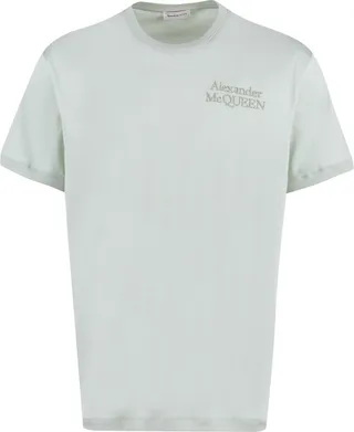 Alexander McQueen Logo Embroidered Crewneck T-Shirt