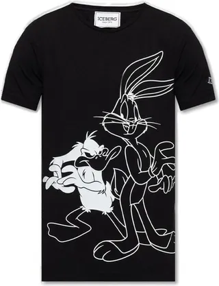 Iceberg Bugs Bunny And Daffy Duck Printed Crewneck T-Shirt