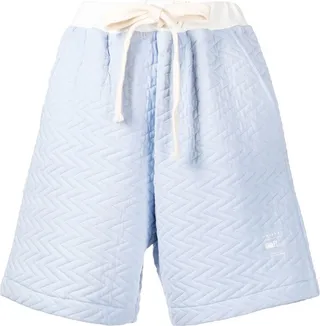 Smiley Face-Patch Quilted Shorts