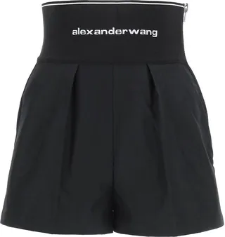 Alexander Wang Elastic Logo Waistband Shorts