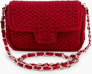 Red Woven Shoulder Bag
