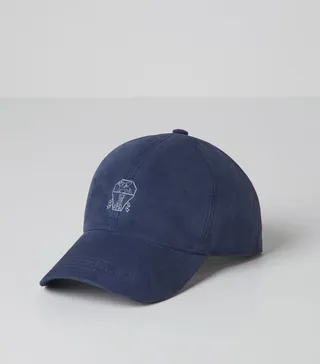 Brunello Cucinelli Suede Logo Baseball Cap